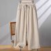 Suitable For All Seasons Cotton Wide-Leg For Women Zen Clothing Autumn High-Waist Draped Linen Cropped Plus Size Tai Chi Drawstring Straight-Leg_ecoleips.com