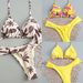 New Two Piece Swimsuit Fresh Simple Low Waisted Ruffled Pants Brazilian Bikini With Straps_ecoleips.com