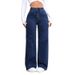 High Waisted Women's plus Size Straight Leg Jeans Washed Loose Wide Leg Pants Denim_ecoleips.com