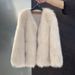 Fox Fur Coat Femininity Versatile Fur Coat Short Coat_ecoleips.com