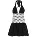 Fashion Sexy Polka Dot Lace Up Deep V Neck Backless Slim Fit Waist Tied Party Casual Evening Bodycon Dress For Women_ecoleips.com