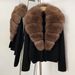 Korean-Style Premium Fox Fur Collar Cardigan – Soft Cropped Knit Sweater For Women | Elegant Short Coat For Autumn & Spring (Multiple Colors)_ecoleips.com