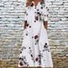Women Stylish Casual Maxi Dress Relaxed Loose‑Fit Silhouette With V‑Neck, Convenient Pockets & Trendy All‑Over Print_ecoleips.com