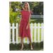 Summer New Arrival Women European American Polka Dot Drawstring Short Sleeve Pleated Mid Length Dress_ecoleips.com