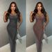 Sheer Mesh Backless Bodycon Dress – Rhinestone Embellished Sleeveless Mermaid Gown (S-XXL, Black/Brown, Elegant Evening & Party Wear For Women)_ecoleips.com