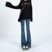 New Spring And Autumn Black Flared Jeans For Women, High Waist Slim Fit Versatile Bell-Bottom Pants, Wholesale From_ecoleips.com