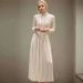 Fashion Lace Dress Women's Round Neck Hollow Out Slim Long Sleeve Retractoin Waist Big Swing Dresses New Dress XP8R_ecoleips.com