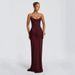Elegant Style Women's Strapless Long Dress Solid Color Halter Neck Design Sexy Tie Up Slim Fit Fashion Dress_ecoleips.com