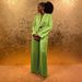 Women's Clothing Collar Tie Top Cardigan Elegant Solid Color Suit Set With Belted Blazer & Wide-Leg Pants | Women's Autumn Winter Office Casual Outfit_ecoleips.com