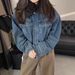 Retro Denim Jacket For Women - Cotton Lined, Warm & Versatile, Loose Fit, Casual Chic Denim Jacket_ecoleips.com