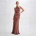Sexy Halter Neck Wrap Dress For Women - Bodycon Tie-Waist A-Line Maxi Dress With High Elasticity, (White Cyan, Navy, Brown, Green)_ecoleips.com