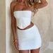 2025 Summer Sexy Hot Girl Knitted Side Slit Crop Top Bustier Bodycon Skirt Women Two-Piece Set_ecoleips.com