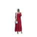 In Stock Cross-Border Muslim Round Neck Belt Puff Pocket Polka Dot Long Sleeve Dress_ecoleips.com