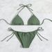 Women's Clothing Classic Bikini Swimsuit Women's Three Point Solid Color Sexy Tight Backless Triangle Split Swimsuit_ecoleips.com