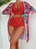 Women's sexy high-end multi-color sexy printed bikini BIKINI three-piece women's swimsuit_ecoleips.com