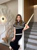 Women's Stylish Striped Knitted Vest Top And Wide Leg Pants Set Slim Fit Cross Border Trade Fashion_ecoleips.com