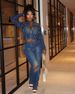 CM9528 Women's Western Style Stretch Casual Denim Suit European American Fashion Washed Burnished Finish Two-piece Outfit_ecoleips.com