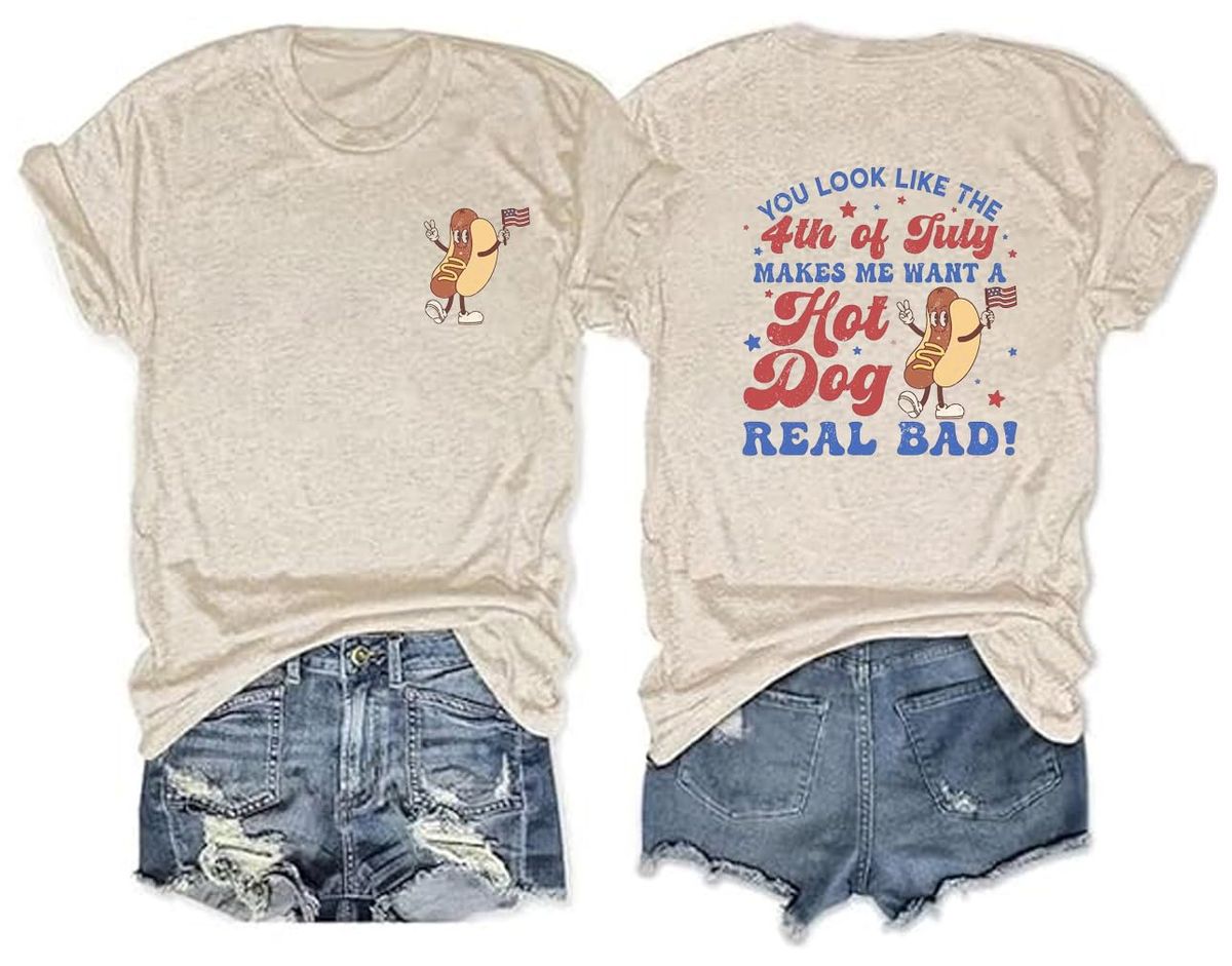 4th Of July Shirts For Women America Flag Shirts Patriot 1776 Memorial Day Tops Front Back Printing BBQ Tee_ecoleips.com