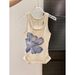 Stylish Gradient Orchid Print Camisole For Women, Summer Outerwear, Anti-exposure, Slim-fit, With A Racerback Design_ecoleips.com