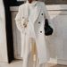 Women's Clothing Long Sleeved Lapel Solid Color Double Breasted Slim Fitting Coat_ecoleips.com