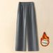 K New Narrow Leg Wide Leg Pants For Women, Thickened High Waist, Comfortable Drop Feel, Casual Glutinous Rice Straight Leg Pants_ecoleips.com