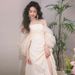 Women's Clothing Strapless Light Wedding Dress For Brides Simple Long Satin Wedding Dress Fairy Forest Style Morning Gown Dress_ecoleips.com