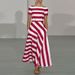 Women's New Style Striped Maxi Skirt Fashion Casual High Waist Skirt_ecoleips.com
