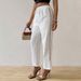 Voya 2026 European American Women's Sexy Casual Design With Subtle Side Cutouts And Elastic Drawstring Elastic Drawstring Straight Leg Pants_ecoleips.com