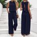 2025 European And American Spring And Summer New Women's Clothing New Products Sleeveless Lace Up Jumpsuit Fashion Trousers_ecoleips.com