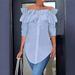 Women's Clothing Simple Solid Color One Shoulder Ruffled Shirt Tops For Women_ecoleips.com
