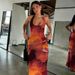 Women's Clothing Summer New Fashion Print Sexy U Neck Small Vest Slim Skirt Suit_ecoleips.com