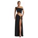 Women's Clothing Summer Women's Sexy Off Shoulder Crop Top And Slim Fit Side Slit Skirt Set Style For Formal & Casual_ecoleips.com