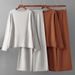 Women's Fashion Knitted Sweater And Wide Leg Pants Two Piece Set European And American Style Autumn Winter Casual Suit_ecoleips.com