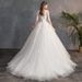 Lightweight Wedding Dress For Petite Women Simple Ethereal Long Sleeves Dreamy Train Spring Style_ecoleips.com