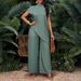 Bohemian Asymmetrical Hem Top & Pants Set – Lightweight Polyester Summer Outfit (Mint Green/Brown/Wine/Beige/Navy, S-XXL)_ecoleips.com