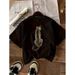 Women's Minimalist Style Base Layer T-Shirt Navy Blue Bow Print Short Sleeve Summer Top_ecoleips.com