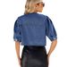 Women's Clothing Women's Spring And Summer New Washed Navy Collar Denim Small Jacket Top_ecoleips.com