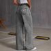 Cross-Border SHEIN Bowknot Embroidered Jeans For Women Sweet And Spicy Style High Waist Straight Loose Long Pants_ecoleips.com