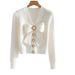 Women's Clothing autumn celebrity women's clothing style white long sleeved knitted sweater fashionable high end chic bow thin sweater_ecoleips.com