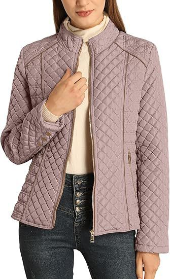 Women's Lightweight Quilted Puffer Jacket With Detachable Hood - Stylish Stand Collar Coat For Spring & Winter_ecoleips.com