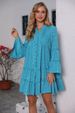 2024 European And American Cross-border Foreign Trade Spring New Women's Printed Gold-embossed Pleated Bell-sleeve Loose_ecoleips.com