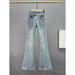 Women's Clothing Slim Fit Denim Flared Pants For Women New Style Fashionable Elastic High Waist Slim Hot Diamond Plus Length Pants_ecoleips.com