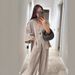 Women's Fashion Casual Set: V-Neck One-Piece Loose-Fitting Long-Sleeved Top With High-Waisted Pants_ecoleips.com