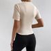 Women's Slim Fit Short Sleeve Turtleneck Top 2024 Spring Summer Ruffle Detail Stretchy Basic Tee Chic Casual Blouse_ecoleips.com