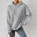 Women's Clothing Hooded Solid Color Three Dimensional Pattern Loose Casual Knit Sweater With Hood Drawstring Sweater_ecoleips.com