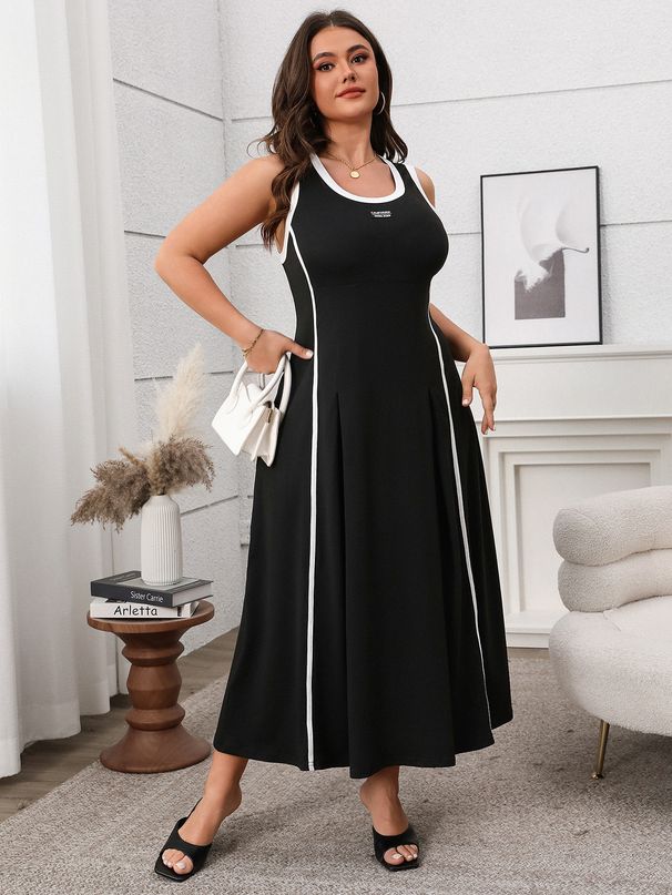 Women's Elegant Sleeveless Dress - Wrap Waist & Adjustable Straps | Flowy Summer Maxi Dress (S-XL) | Chiffon & Linen Blend_ecoleips.com
