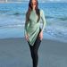 Women's Clothing Women's Swimming Suit Long Sleeve Drawstring Hollow Design Separate Set Pants Triangular Panty Polyester Fabric_ecoleips.com