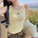 2025 Summer New Embroidered Round Neck Camisole For Women, Versatile Slim Fit Base Shirt, Sleeveless Top_ecoleips.com