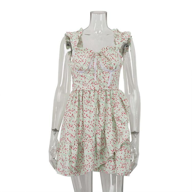European And American Women's Clothing 2026 Summer New Sexy Fashionable Backless Asymmetrical Floral Dress_ecoleips.com