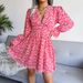 Clearance Sale: European And American Sexy V-neck Floral Ruffle Long-sleeve Chiffon Dress - Independent Station_ecoleips.com